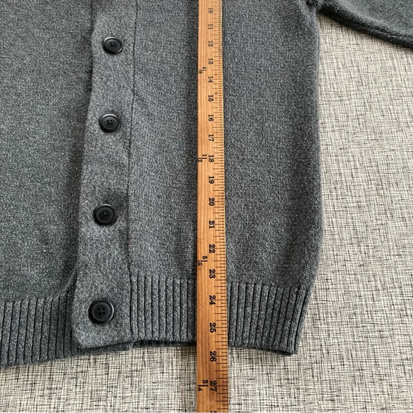 US Polo Assn Men’s Grey Stripe Cardigan Collared Button Down Embroidered Logo - Picture 7 of 11